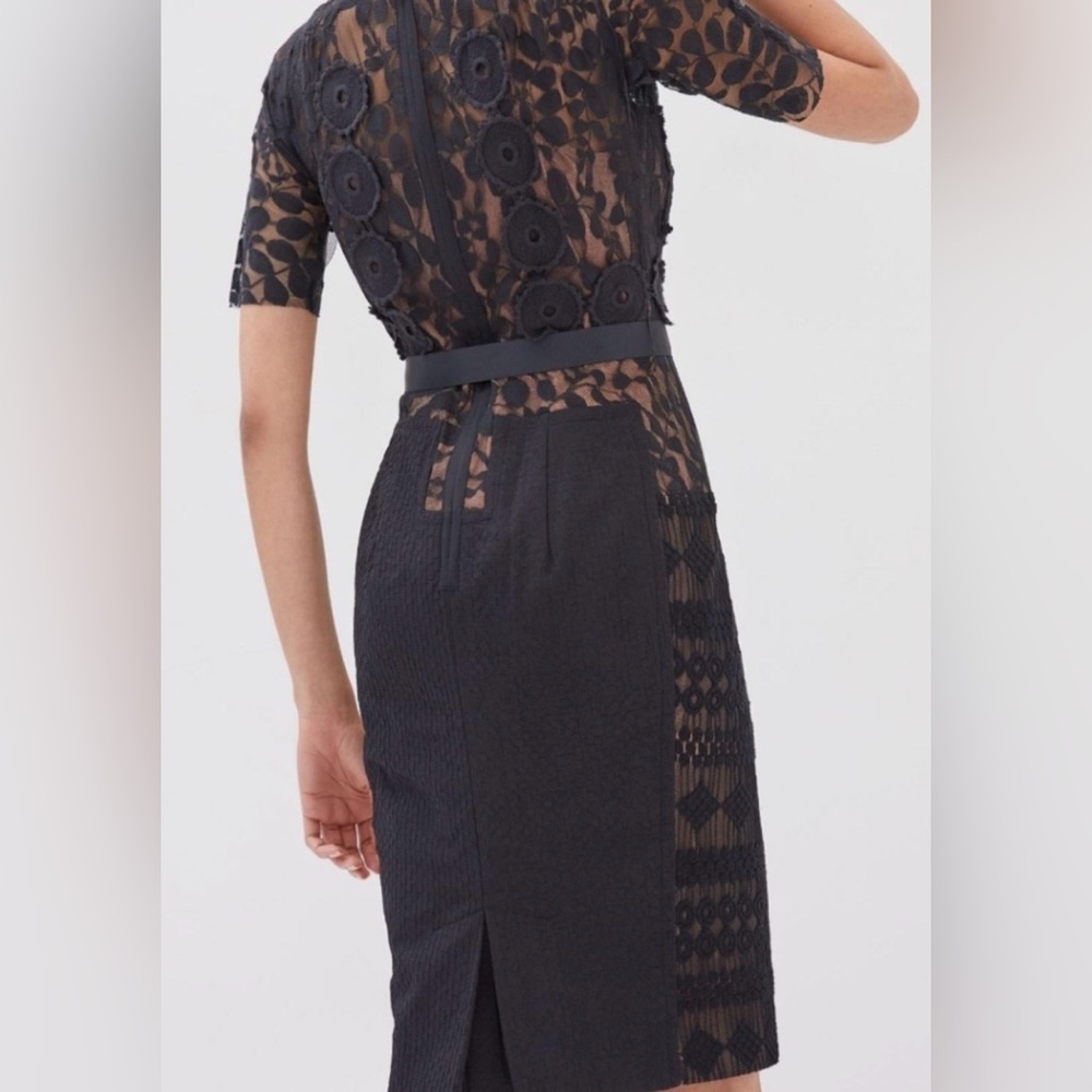 Anthropologie Byron Lars Black Lace Midi Dress - Picture 4 of 12